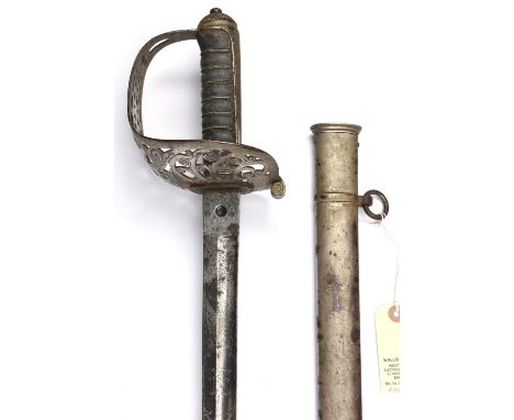A late Vic officer's sword of the 5th (Princess Charlotte of Wales's) Dragoon Guards, very slightly curved, fullered blade 35