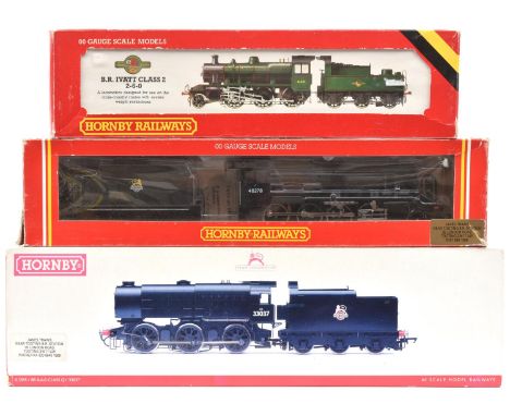 3 Hornby Railways tender locomotives. A BR Class Q1 0-6-0 RN33037 (R.2355). Plus a BR Class 8F 2-8-0 RN48278 (R.324), both in