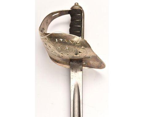 A Geo V 1897 pattern infantry officer's sword,  straight fullered blade, 32½", marked "Sanderson Bros &amp; Newbould Ld Sheff