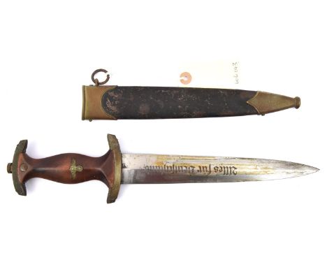 429A Third Reich NSKK dagger,  by Tiger, Solingen, with nickel silver mounts, the crosspiece maed "Ns" (SA Group Niedersachse