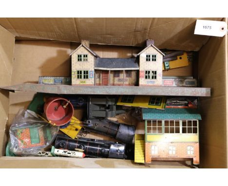A quantity of Bing and Hornby O gauge railway. Including; a clockwork Bing L&amp;NWR 4-4-0 tender locomotive, George the Fift