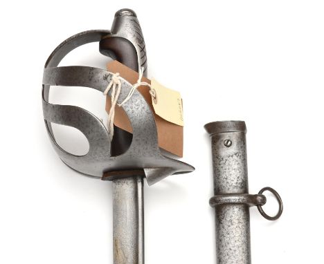 An Italian sword,   stated to be 1888 pattern Royal Horse Artillery, slightly curved pipe backed blade 33", sheet steel guard
