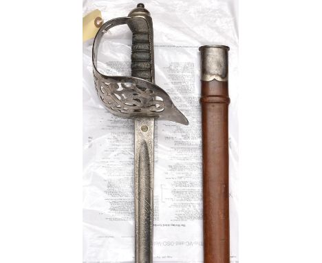 A Vic 1892/95 infantry officer's sword,  straight fullered blade 32½", by Wilkinson no 31395 (for 1892) on backstrap, etched 