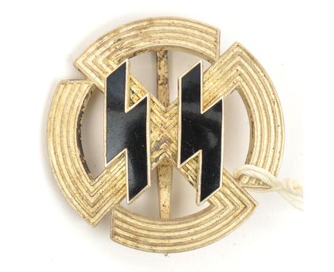A Third Reich SS proficiency award, in silver with enamel swastika. GC 