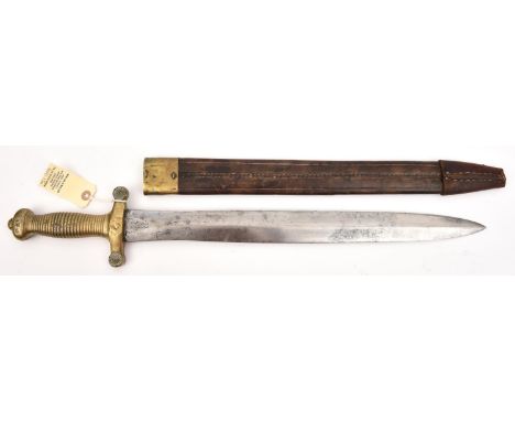 A French "Gladius" sidearm,  DE spatulate blade 19", marked in script at forte on one side "Manuf: Roy: Klingenthal" and "Fev