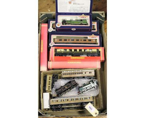 A quantity of OO gauge railway by Bachmann and Hornby. Including 3 locomotives; a boxed Bachmann LNER Class V1/3 2-6-2T loco,