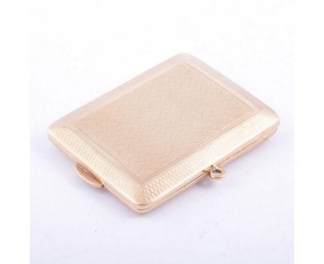 9ct hallmarked gold match case, S. Blanckensee & Sons Ltd., Birmingham 1925, engine-turned decoration, engraved presentation,