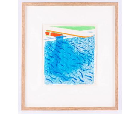 David Hockney,Pool Made with Paper and Blue Ink for Paper Pools,signed, dated '80, and numbered in pencil 475/1000,lithograph