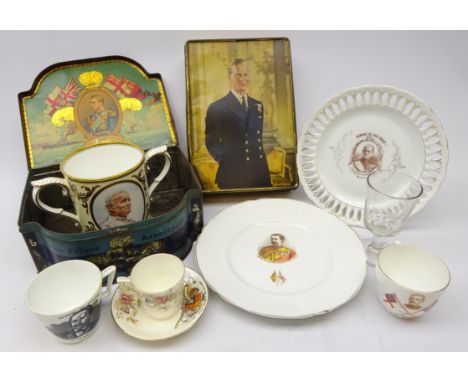 Royal Worcester Pope John Paul II 1982 loving cup ltd. ed. 30/1000, Robert Baden commemorative glass goblet, General Lord Wol