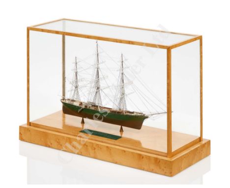 modelled by J. Evans with carved hull plated below the waterline and planked above, lowered boarding companionway and figureh