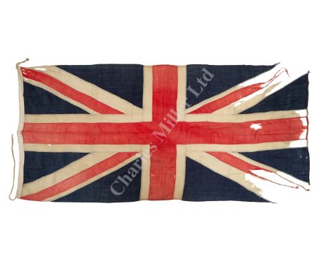 CARRIED BY 'P' COMMANDO SUB-LT. ALAN DALTON R.N., stitched bunting, the canvas sleeve stencilled 3YD JACR [?], with rope lany