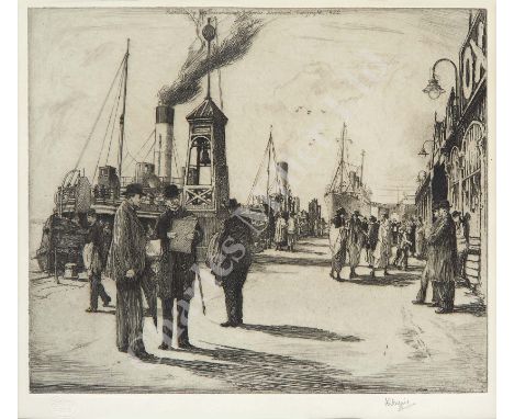 Georges floating landing stage, LiverpoolSigned in pencil '* Huggins' (lower right),Etching,8 x 10in. (20 x 25.5cm.); togethe