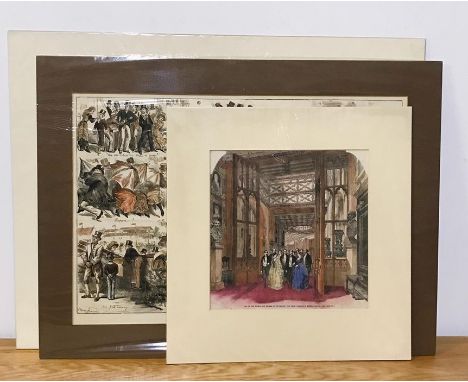 After Richard Caton Woodville Jr ROI (1856-1927) British, "A Turf Secret", a hand coloured print, mounted, (34.5x47.5 cm), to