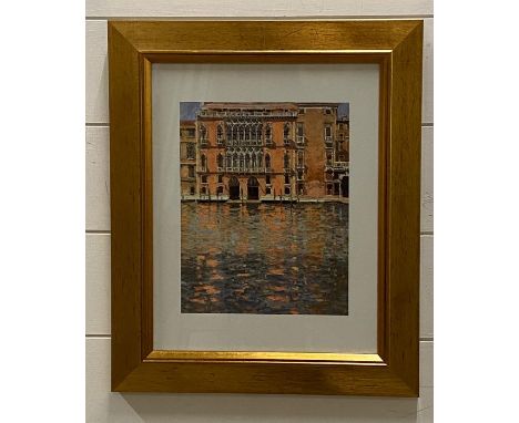 After Ken Howard, 'Palazzo Pisani Moretta', a coloured print, framed and glazed, (34x27 cm).