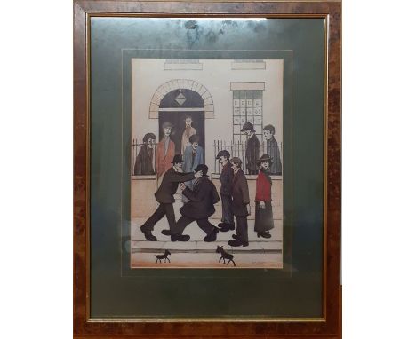 After Laurence Stephen Lowry RBA RA (1887-1976) English, "A Fight", a print following the original at 'The Lowry Collection, 