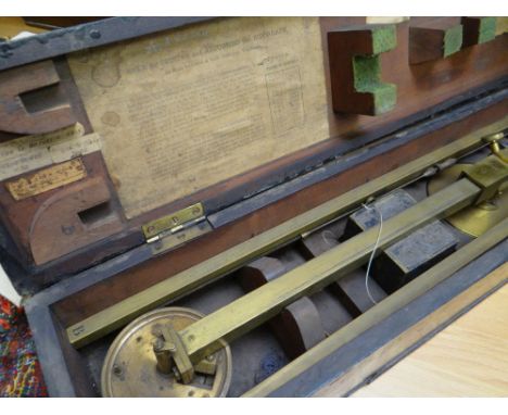 A BRASS WALLACE-TYPE EIDOGRAPH PANTOGRAPH in conforming wooden case, marked 'Adie &amp; Son, Edinburgh'