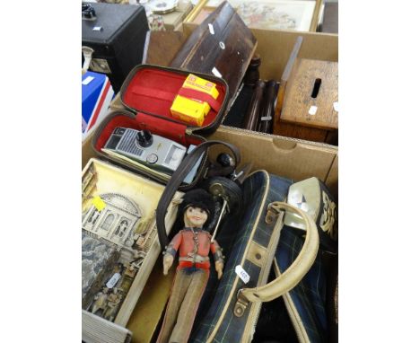 VARIOUS COLLECTABLES to include wooden collection box, tea caddy, bowls, cameras etc.