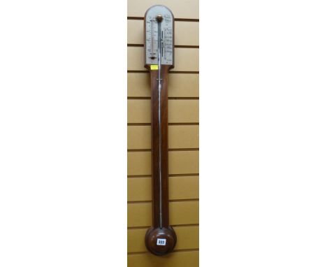 A MODERN MAHOGANY STICK BAROMETER BY COMILLI HOLBORN