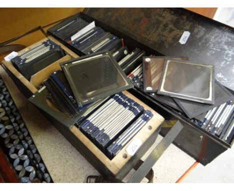 TWO BOXES OF VINTAGE SLIDE topographical &amp; portrait images