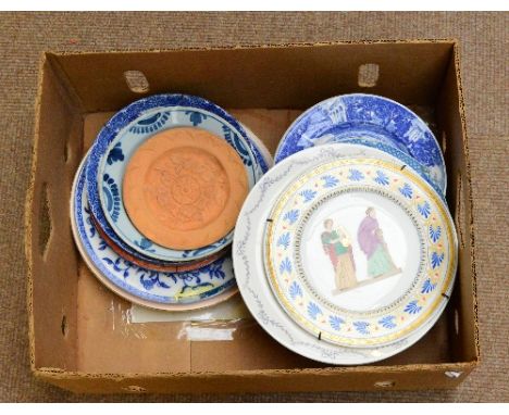 A group of 19th century and later English ceramic plates to include a Royal Worcester commemorative example depicting Earl Be