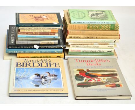 A group of books, predominantly by Charles Tunnicliffe, mainly about birds and country life, also a leaflet from "Tunnicliffe