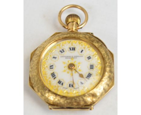 FATTORINI & SONS LTD; an early 20th century 15ct yellow gold cased open face crown wind pocket watch of octagonal form with f