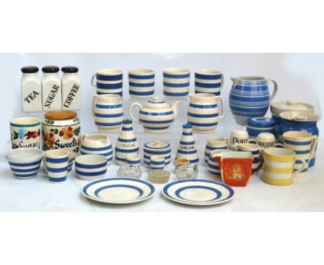 A quantity of ceramic kitchenalia, including four pieces of TG Green & Co Ltd Cornish ware, a group of similarly decorated St