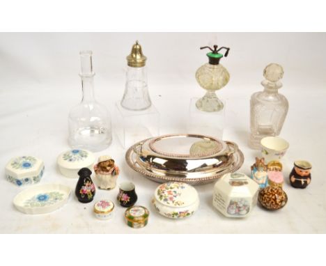 A small group of ceramics and glass including two Royal Albert Beatrix Potter figures "Mrs Tiggywinkle" and "Hunca Munca", We