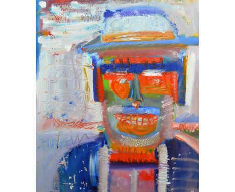NOAH LUBIN (b.1979); oil on canvas, portrait study, signed lower left, 79 x 68cm, unframed. CONDITION REPORT: Approx 6" tear 