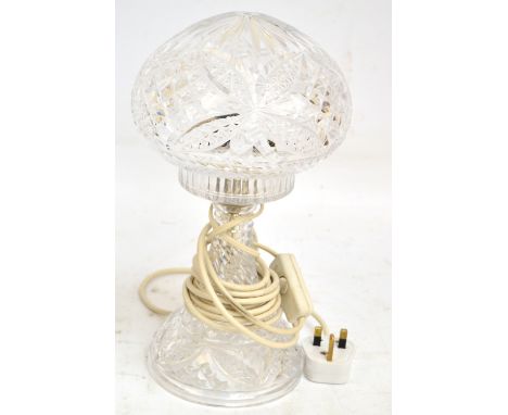 An Edwardian cut lamp "mushroom" table lamp, height 31cm.