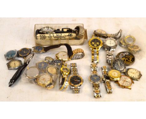 A large quantity of vintage and fashion watches and watch parts including Geneva, etc.