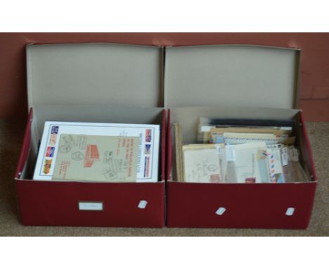 FIJI; a valuable collection of Postal History covers and cards, plus postal markings on stamps arranged alphabetically in an 