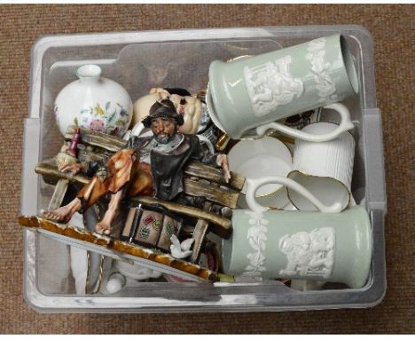 A mixed lot of decorative ceramics including a quantity of Shelley Queen Anne pattern teaware, two Spode Fortuna mugs, Crown 