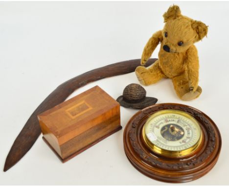 A small quantity of collectors' items comprising a circular barometer inscribed "Aitchison & Co, Opticians to HM Govt, London