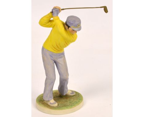 A Coalport sporting figure; "First Tee". CONDITION REPORT: Appears good with no obvious signs of faults, damage or restoratio