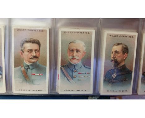 WILLS, complete (12), inc. Allied Army Leaders, Celebrated Ships, Merchant Ships, Britains Part in the War, Ships &amp; Shipp