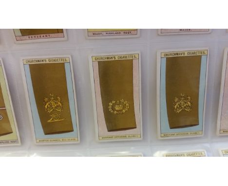 CHURCHMANS, Army Badges of Rank, complete, generally EX, 25