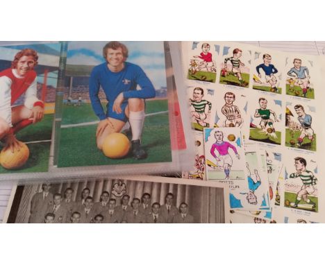 FOOTBALL, selection, inc. Donaldson Sports Favourites (footballers), sheet of twelve cards, signed by the artist Barr (inscri