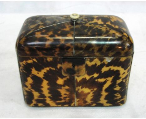 A George III  tortoiseshell tea caddy in need of restoration