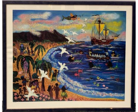 A lithograph entitled "Captain Cook" by Ann Reeves, (American) c. 2004, limited edition 280/400, with certificate of authenti