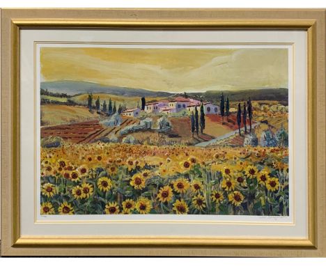A lithograph entitled "Umbria" by Carol Bergman (American), limited edition 343 / 400, c. 2007, with certificate of authentic