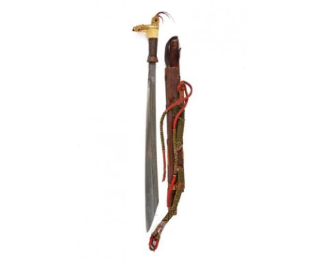 dating: 19th Century provenance: Borneo, Fine, straight blade with typical decoration of Sarawak Kajans in using-betung style