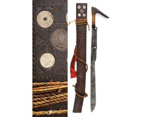 dating: End of 19th beginning of 20th Century provenance: Sarawak, Long, single-edged, machete-like blade, widening towards t