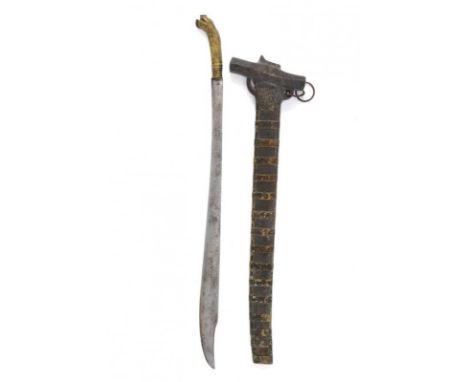 dating: Late 19th Century provenance: Nias, Single-edged blade, slightly widening towards the weak, with hollow tip at the ba