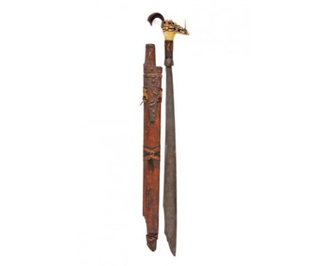 dating: End of 19th beginning of 20th Century provenance: Kalimantan, Single-edged blade with engravings, the rear side with 