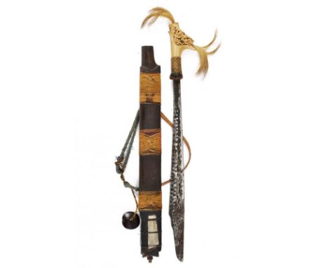 dating: circa 1900 provenance: Borneo, Slightly curved, single-edged blade, rising toward the weak, the back near the hollow 