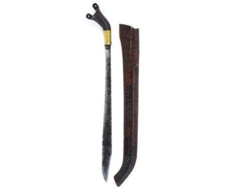 dating: 19th Century provenance: Sumatra, Solid, straight, single-edged blade, slightly widening towards the weak. Angled, sc