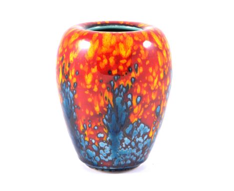 Alan White for Poole Pottery, a Seafire design vase, with inverted rim, pottery backstamp, 12.5cm