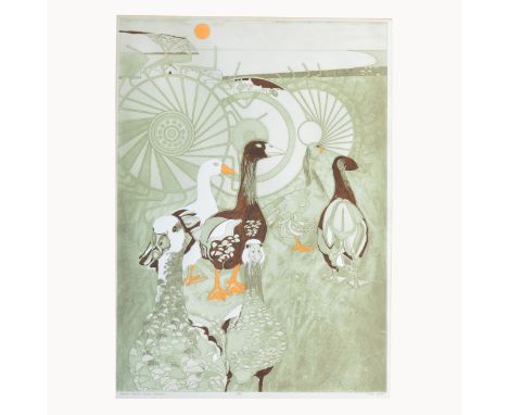 After Peter Lyon, Morning Beyond Eblion Headland, lithograph,signed and numbered in pencil 34/50,76cm x 56cm.Artist's Resale 