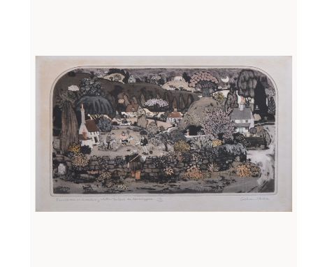 After Graham Clarke, Four Horsemen Wondering Whether to Have an Apocalypse,hand coloured etching, edition number 132/200,publ